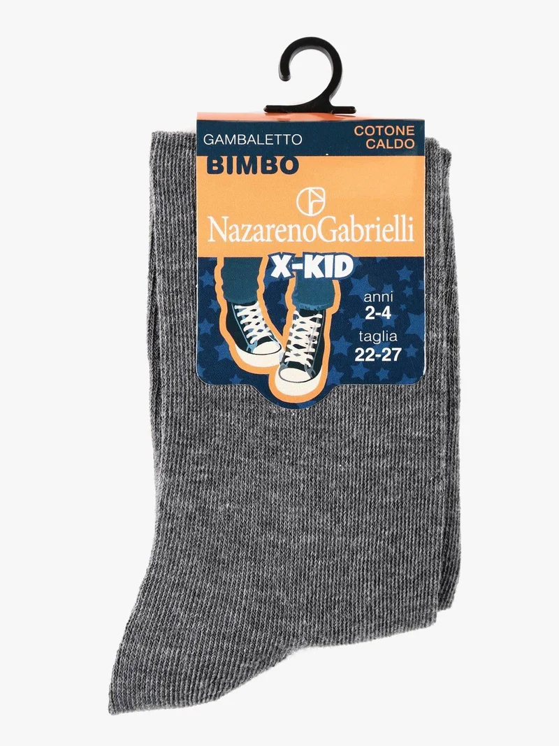 Calze lunghe bimbo in caldo cotone - grigio