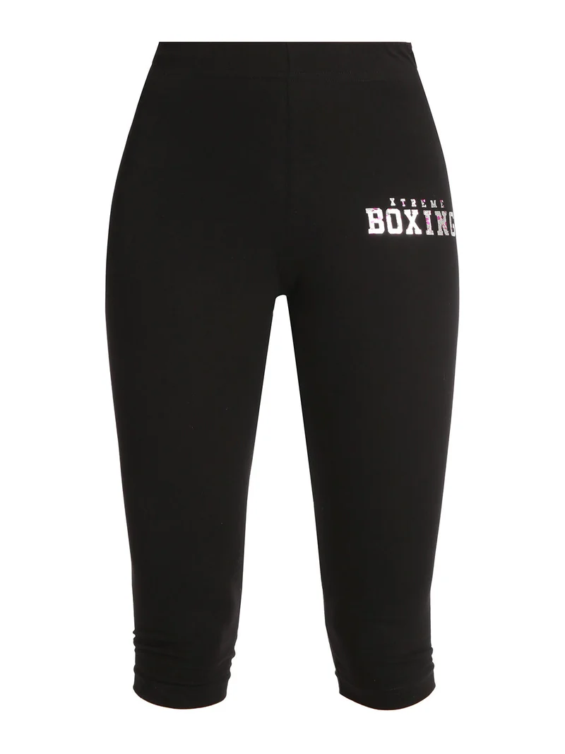 Leggings pinocchietto donna sportivo - nero