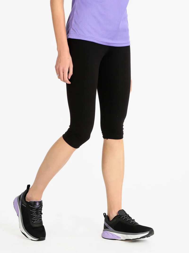Leggings pinocchietto donna sportivo - nero