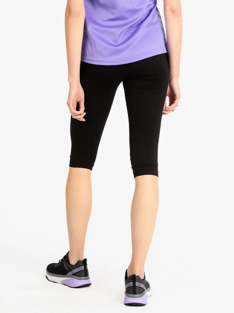 Leggings pinocchietto donna sportivo - nero