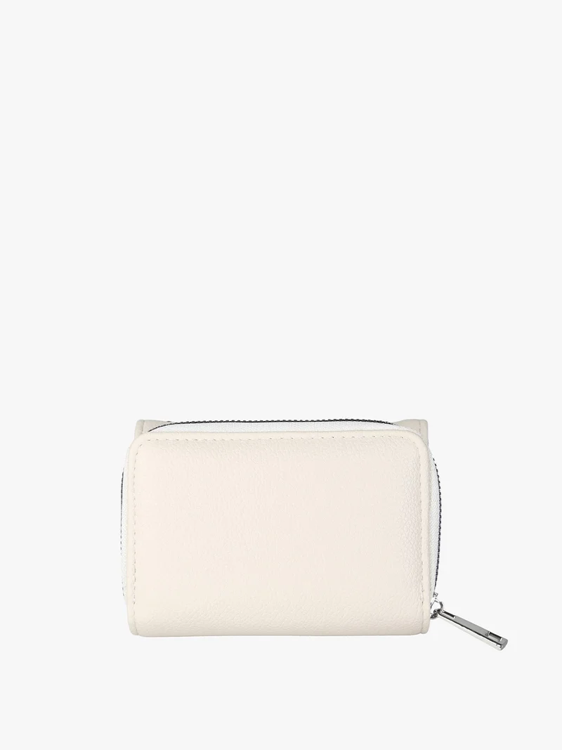 Portafoglio mini da donna con borchie - beige