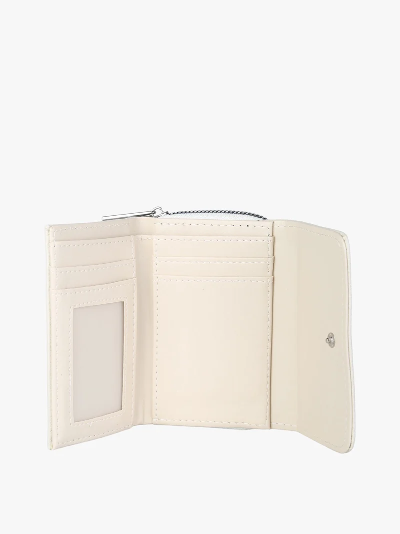 Portafoglio mini da donna con borchie - beige