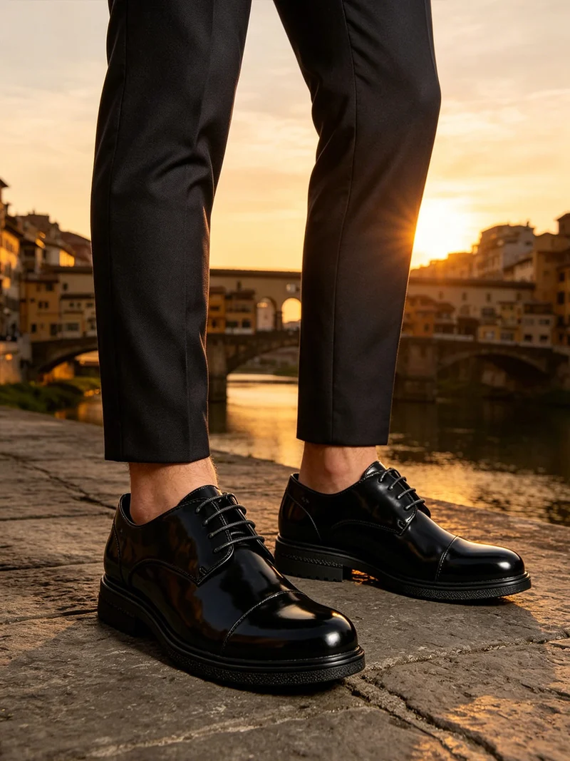 Scarpe classiche stringate da uomo - nero