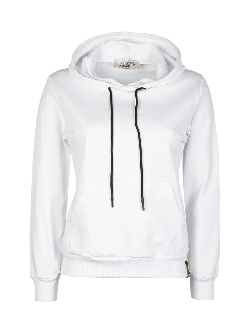 Felpa leggera donna con cappuccio - bianco