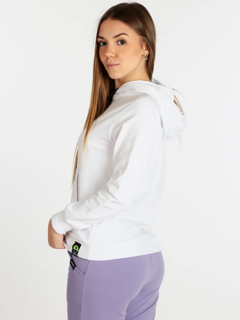 Felpa leggera donna con cappuccio - bianco
