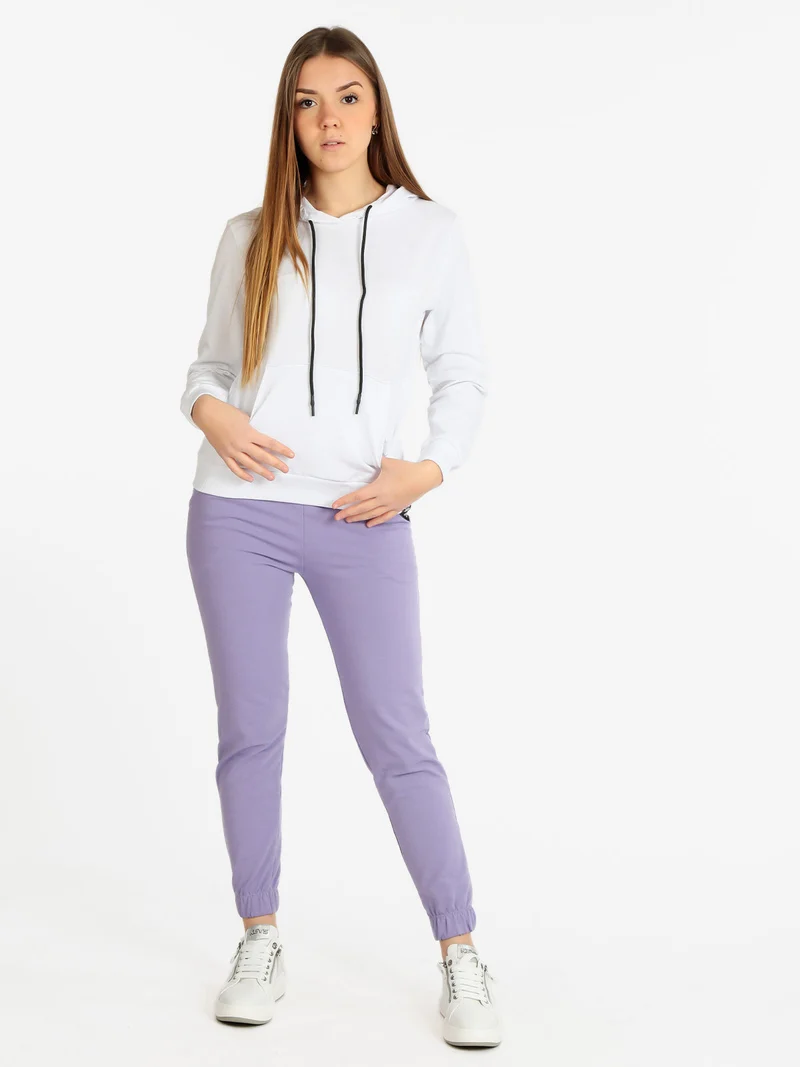 Felpa leggera donna con cappuccio - bianco