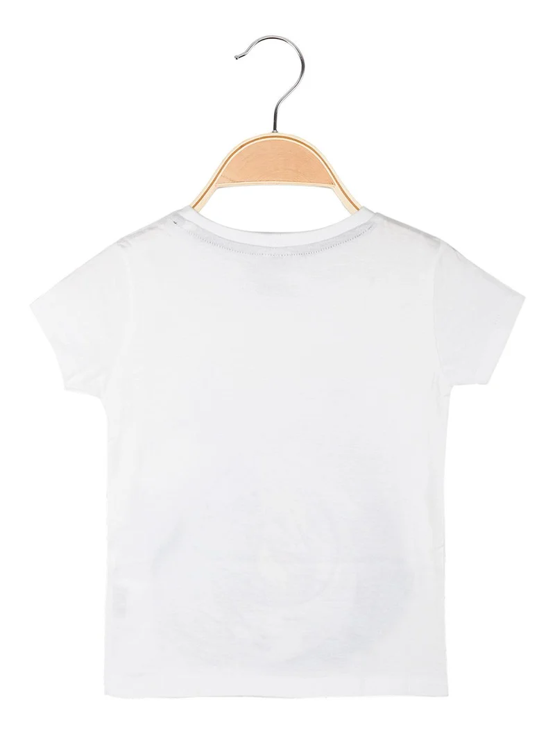 T-shirt bambina in cotone con stampa - bianco