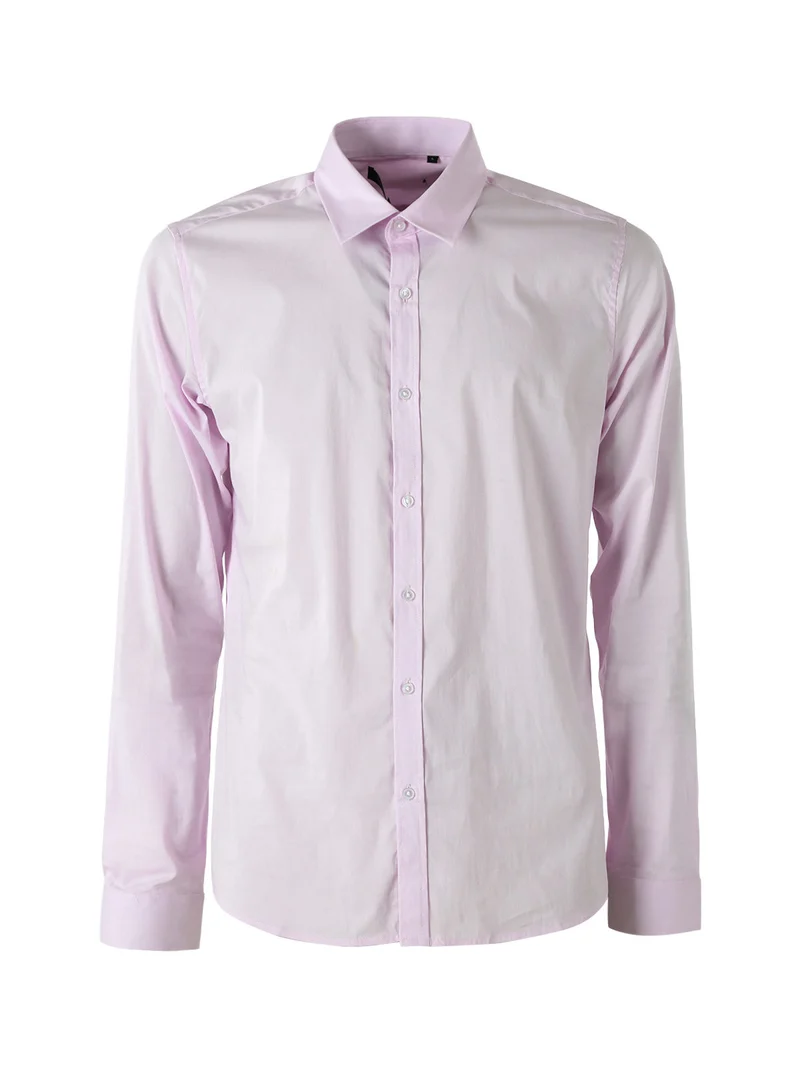Camicia da uomo slim fit a maniche lunghe - rosa