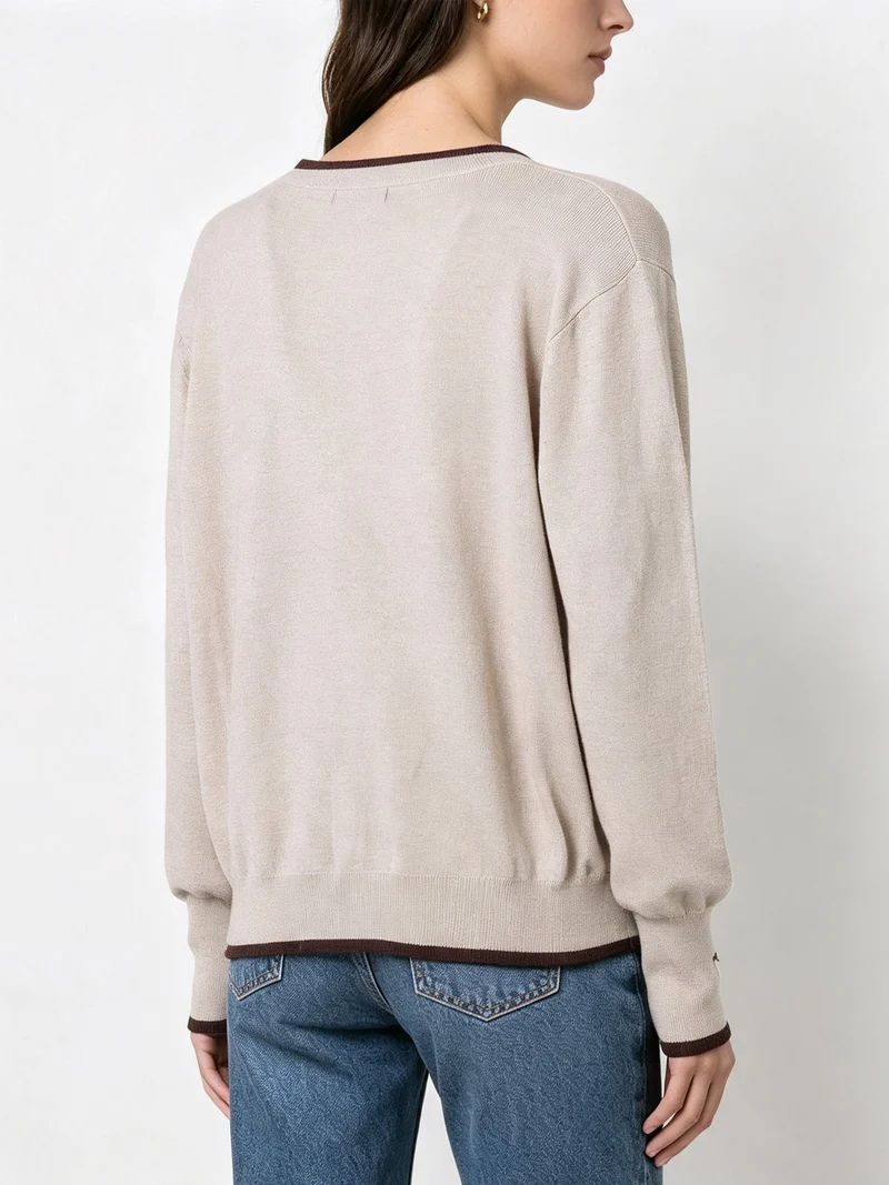 Cardigan donna in maglia con bottoni e dettagli lurex - beige