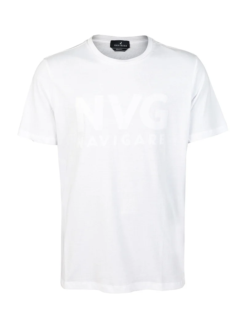 T-shirt uomo in cotone con scritta - bianco