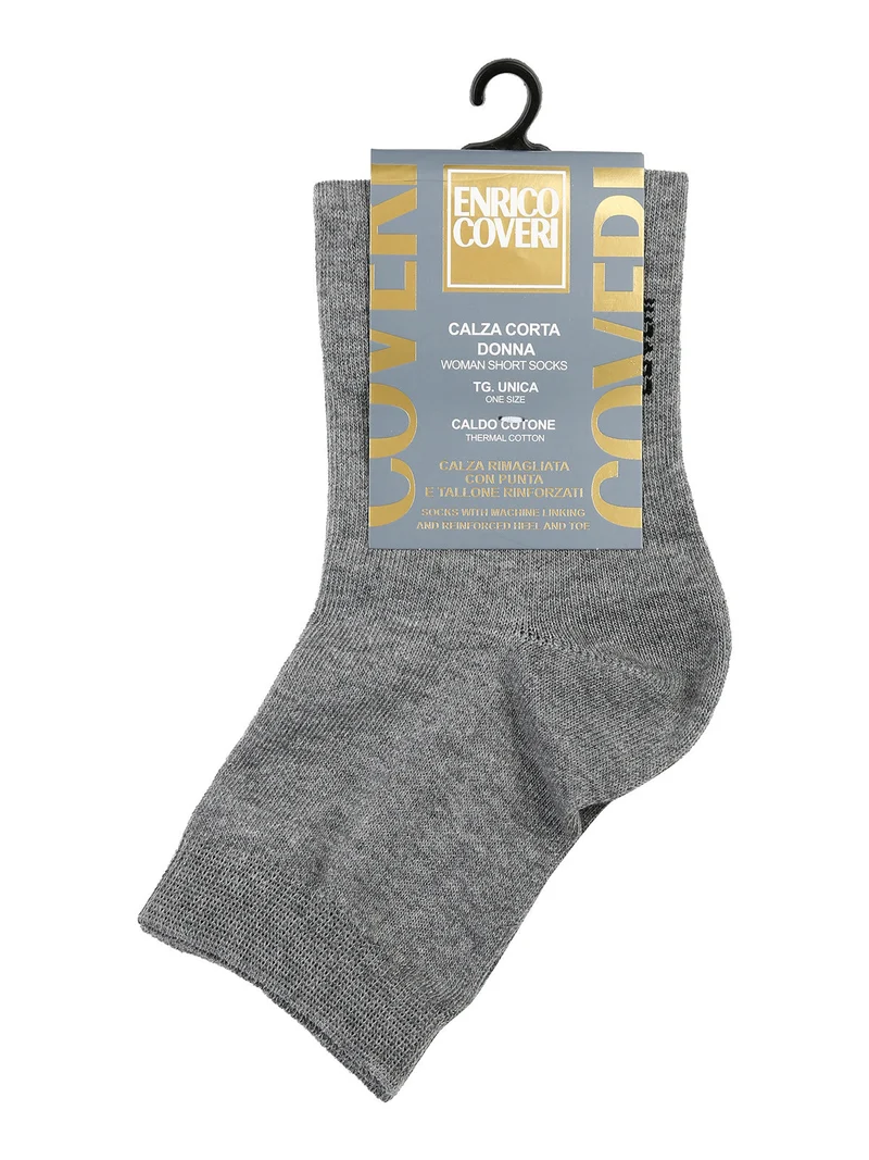 Calze corte donna in caldo cotone - grigio scuro