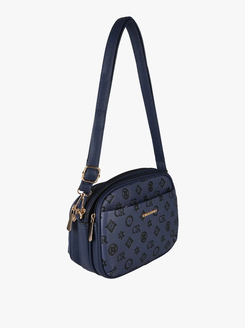 Borsa a tracolla da donna con logo - blu