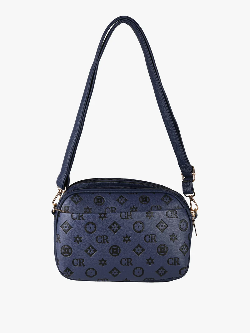 Borsa a tracolla da donna con logo - blu