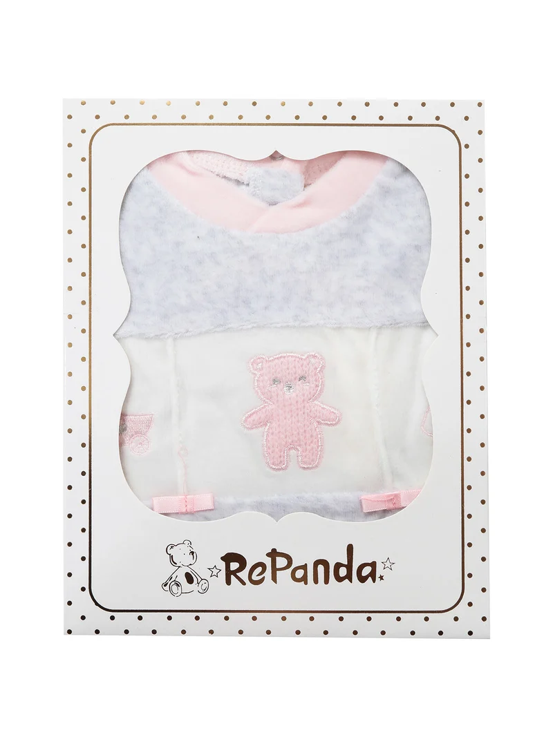Tutina da neonata in ciniglia - grigio chiaro