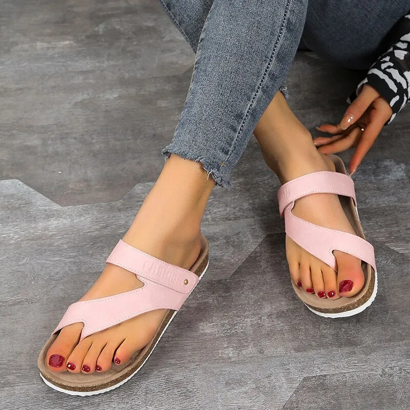 Damen Orthopädische Sandalen | Offenes Design & Korkfußbett | Leicht & Atmungsaktiv