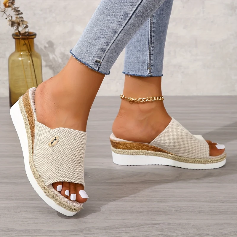 Damen Plateau Sandalen | Leicht & Rutschfest | Komfortable Sommer-Sandalen mit 4 cm Sohle