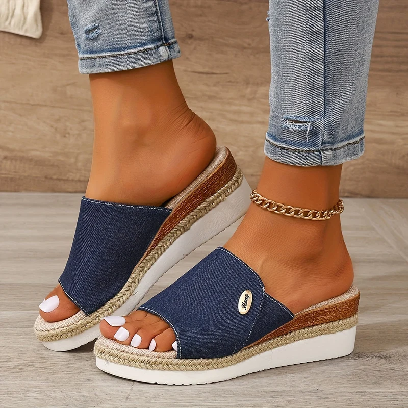 Damen Plateau Sandalen | Leicht & Rutschfest | Komfortable Sommer-Sandalen mit 4 cm Sohle