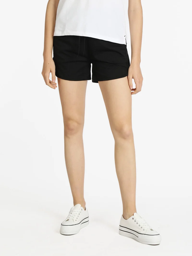 Shorts sportivi donna con coulisse - nero