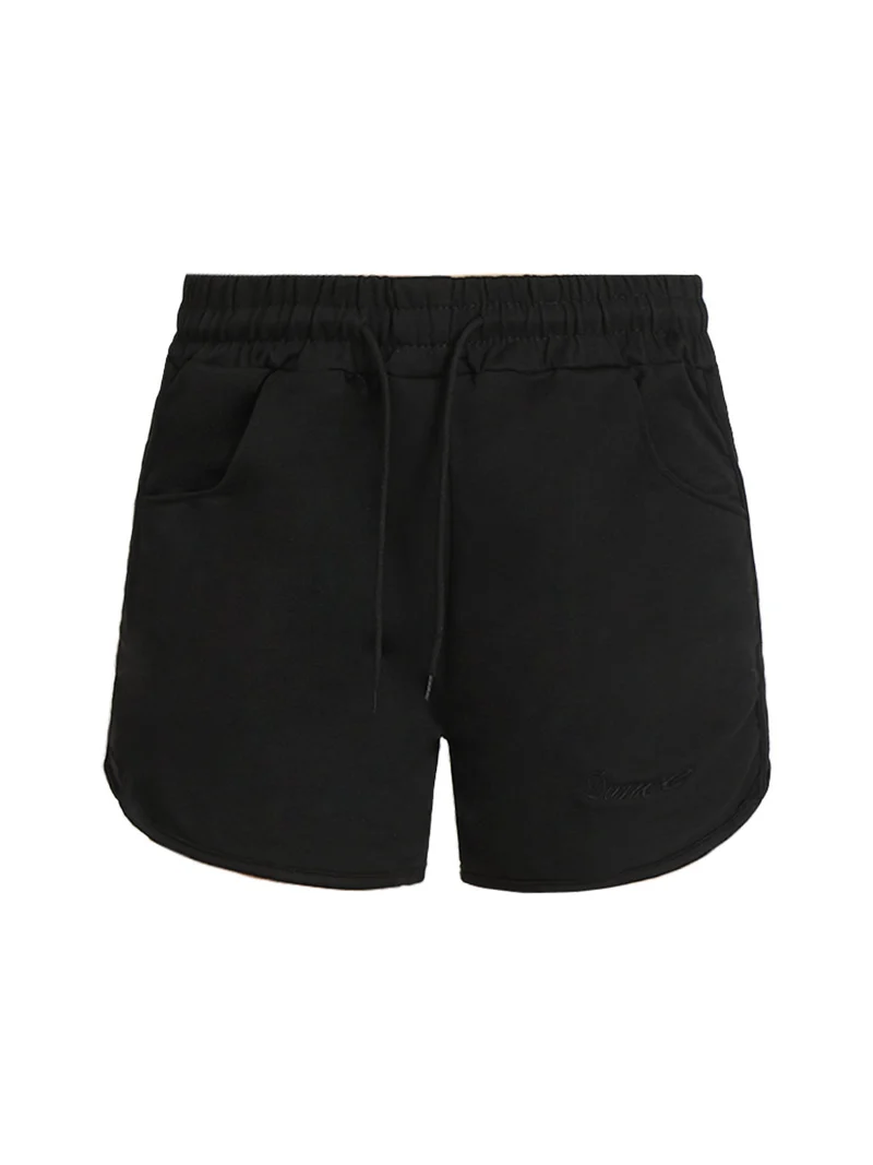 Shorts sportivi donna con coulisse - nero
