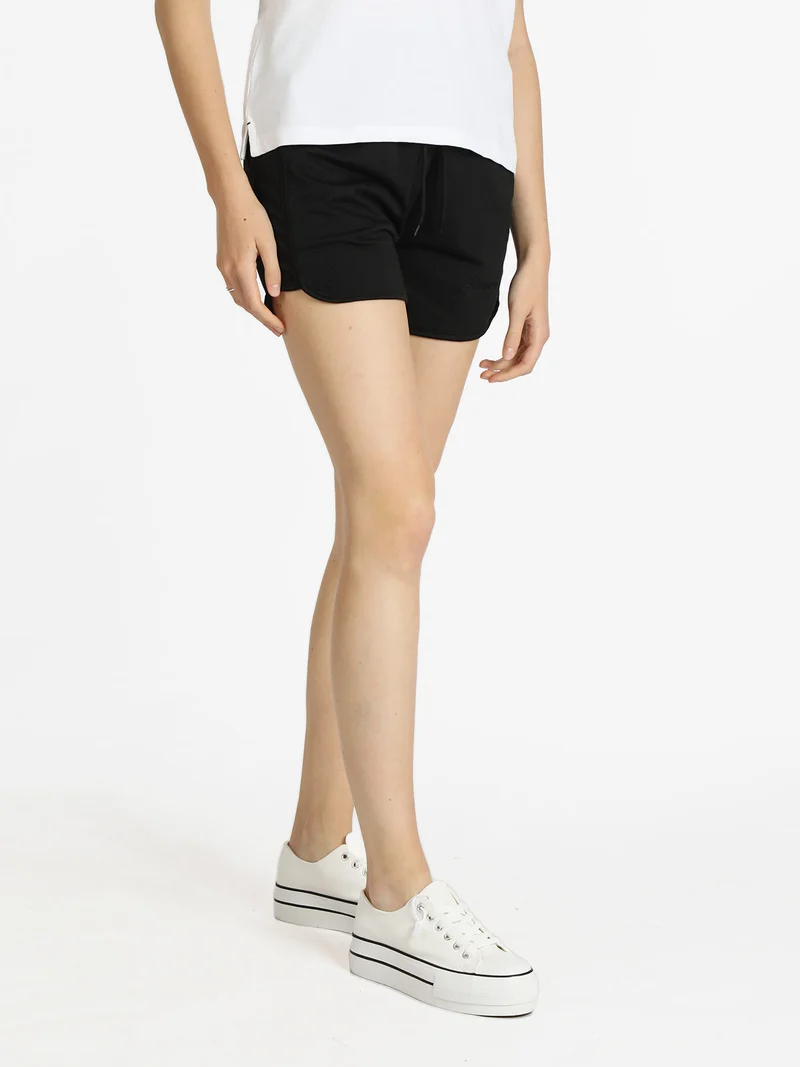 Shorts sportivi donna con coulisse - nero
