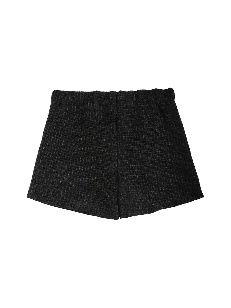Shorts da bambina in tessuto - nero