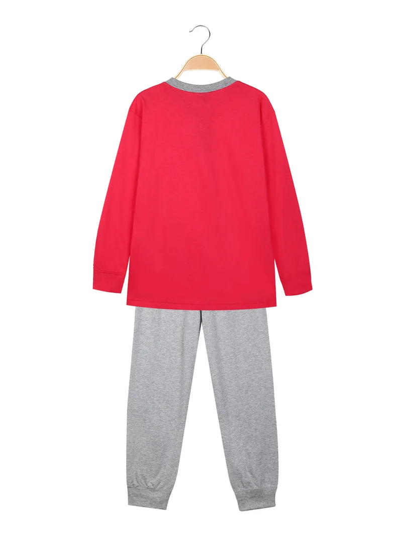 Pigiama lungo da bambina in cotone Elsa e Anna - fucsia