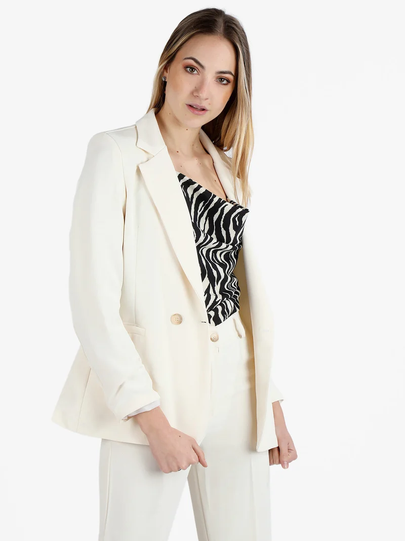Giacca donna elegante a doppiopetto - panna