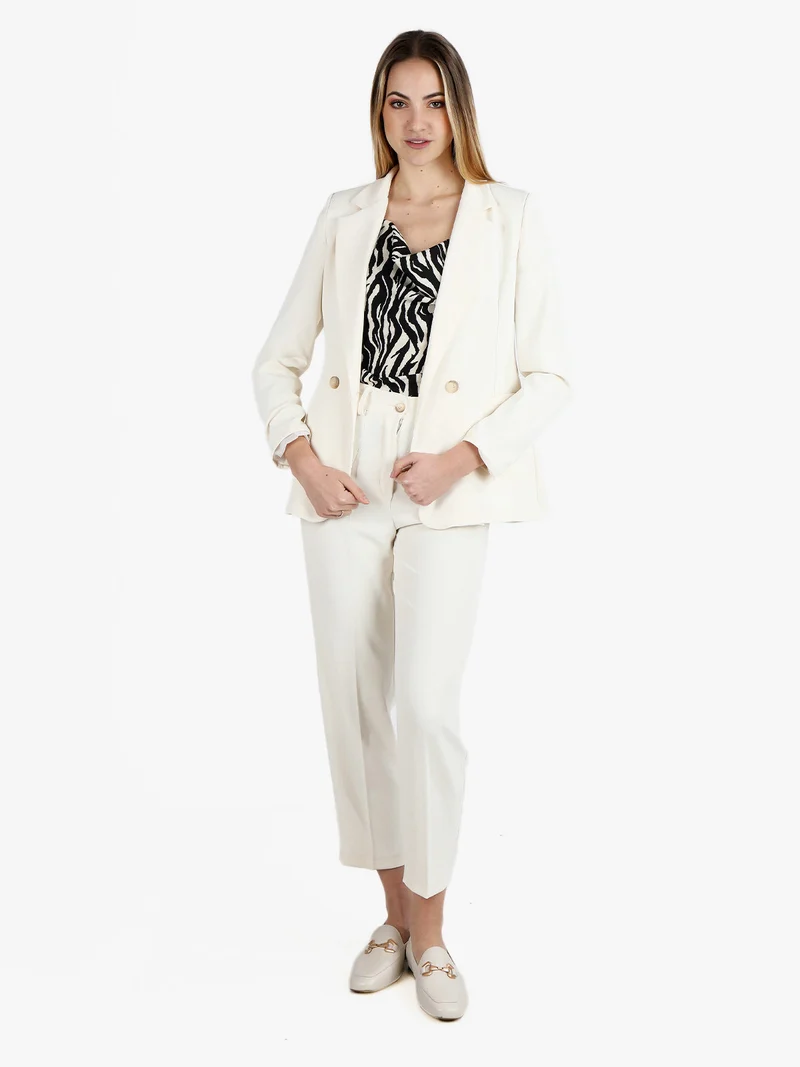 Giacca donna elegante a doppiopetto - panna