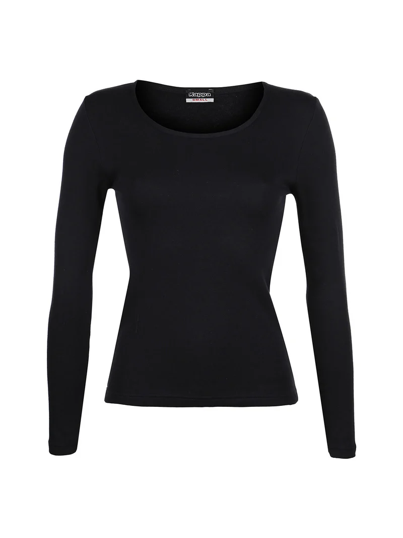 Maglia girocollo in caldo cotone donna - nero