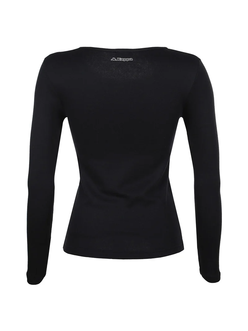 Maglia girocollo in caldo cotone donna - nero