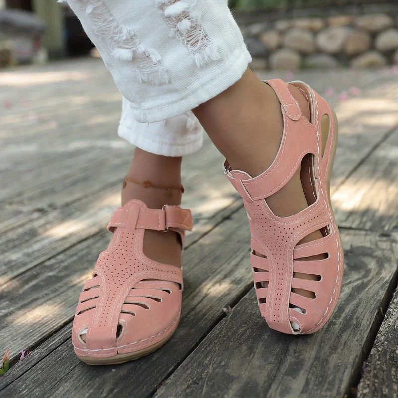 Damen Geschlossene Sandalen | Eleganter Plateauabsatz | Atmungsaktive Mikrofaser | Komfort & Stil