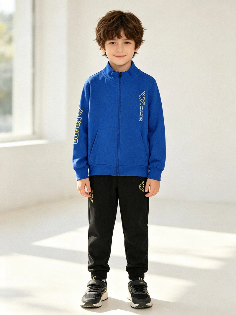 Completo tuta da ragazzo 2 pezzi full zip in cotone - blu