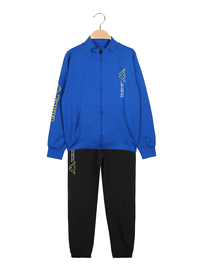 Completo tuta da ragazzo 2 pezzi full zip in cotone - blu