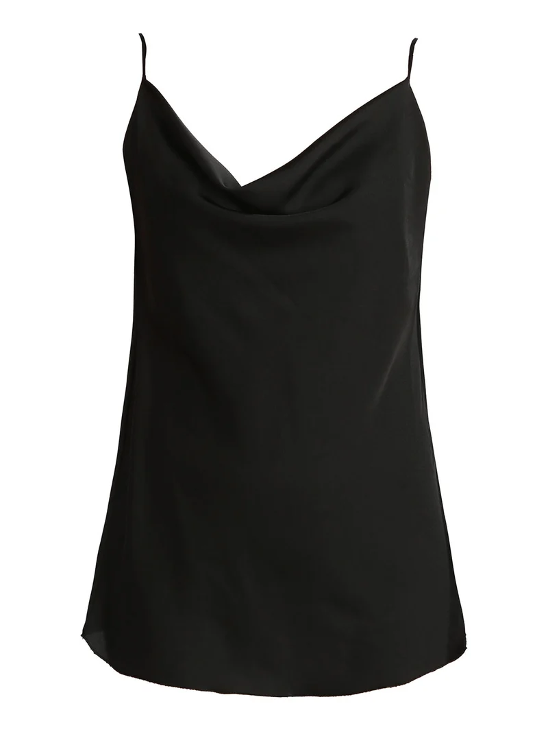 Top donna con scollo a cascata - nero