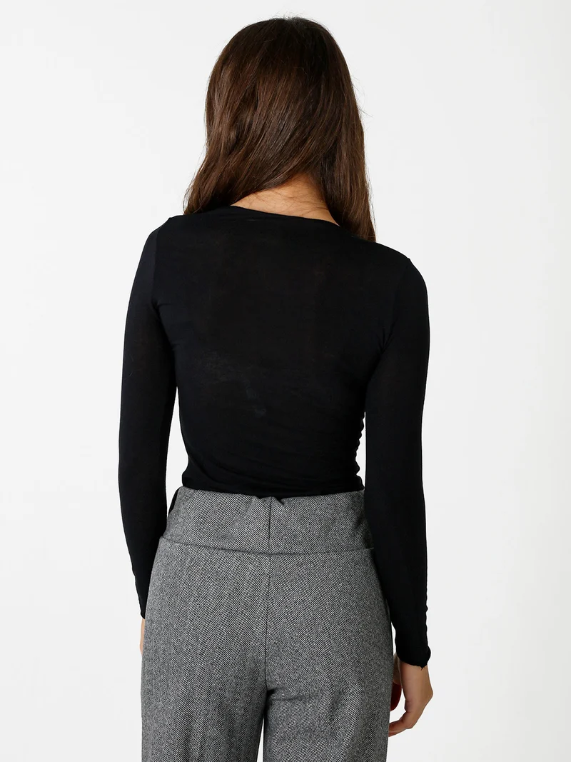 Maglietta donna in cashmere ultra light - nero