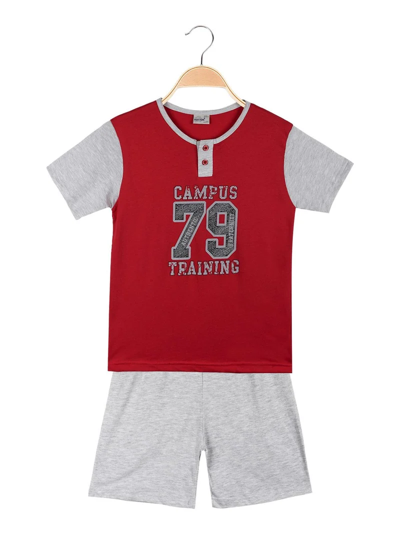 Pigiama corto da bambino in cotone - rosso