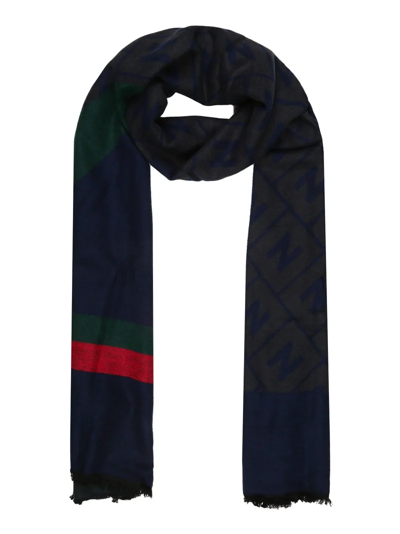 Sciarpa uomo con stampe - blu scuro
