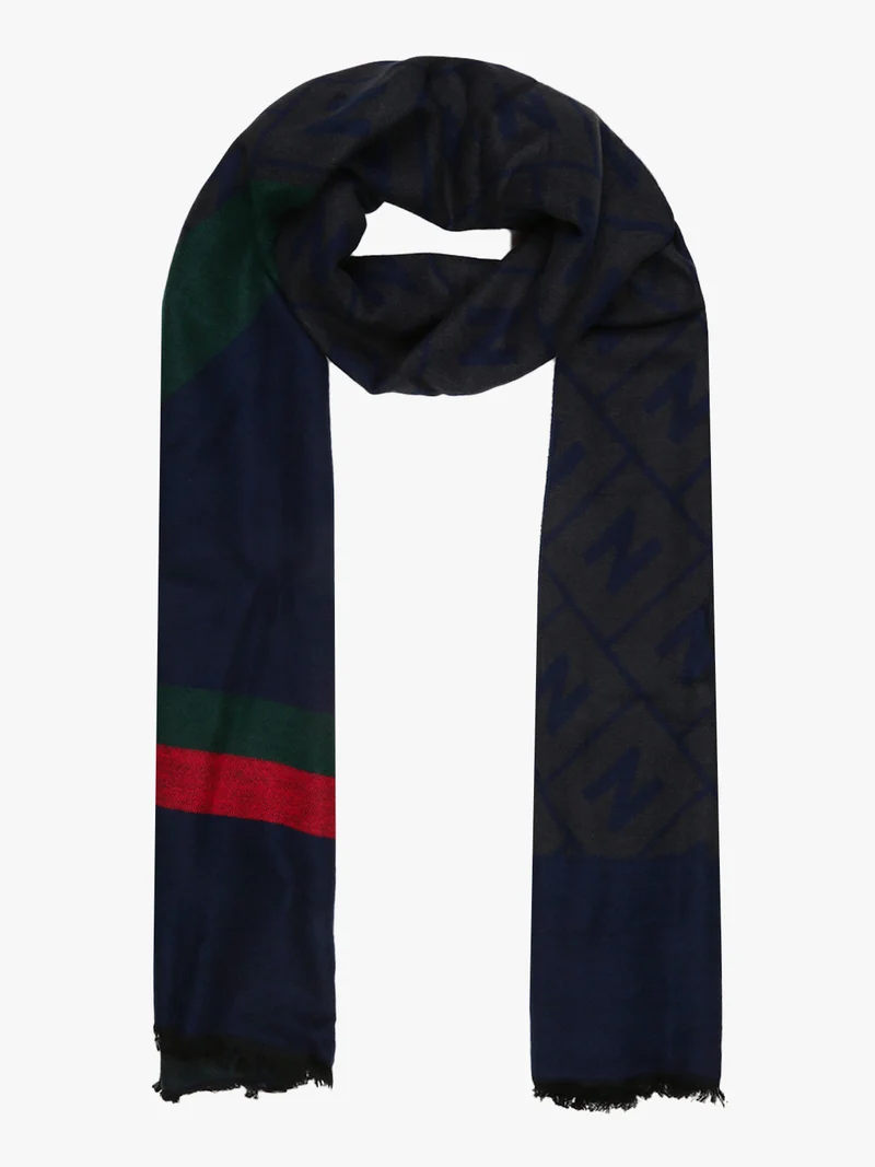 Sciarpa uomo con stampe - blu scuro