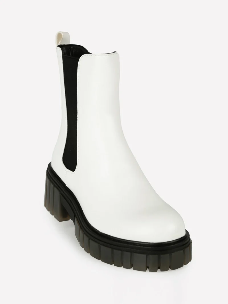 Stivaletti donna chelsea - bianco