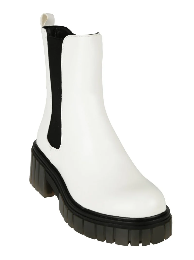 Stivaletti donna chelsea - bianco
