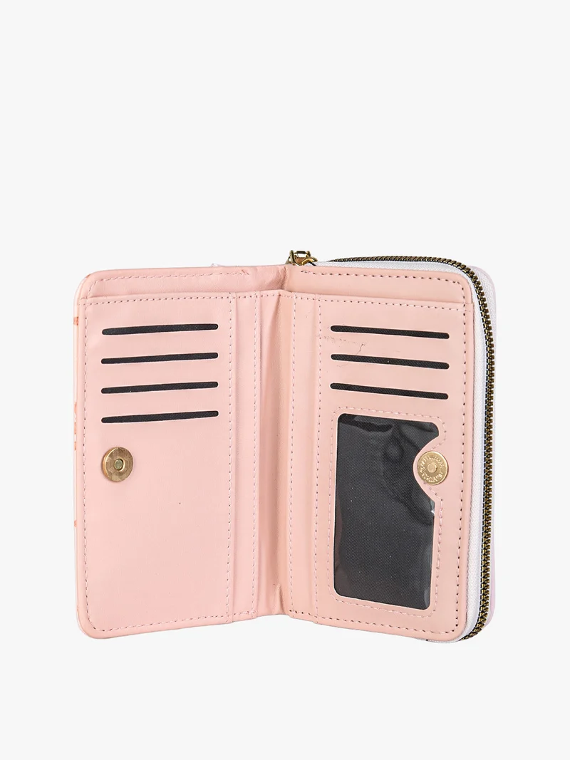 Portafoglio da donna con stampa monogramma - rosa