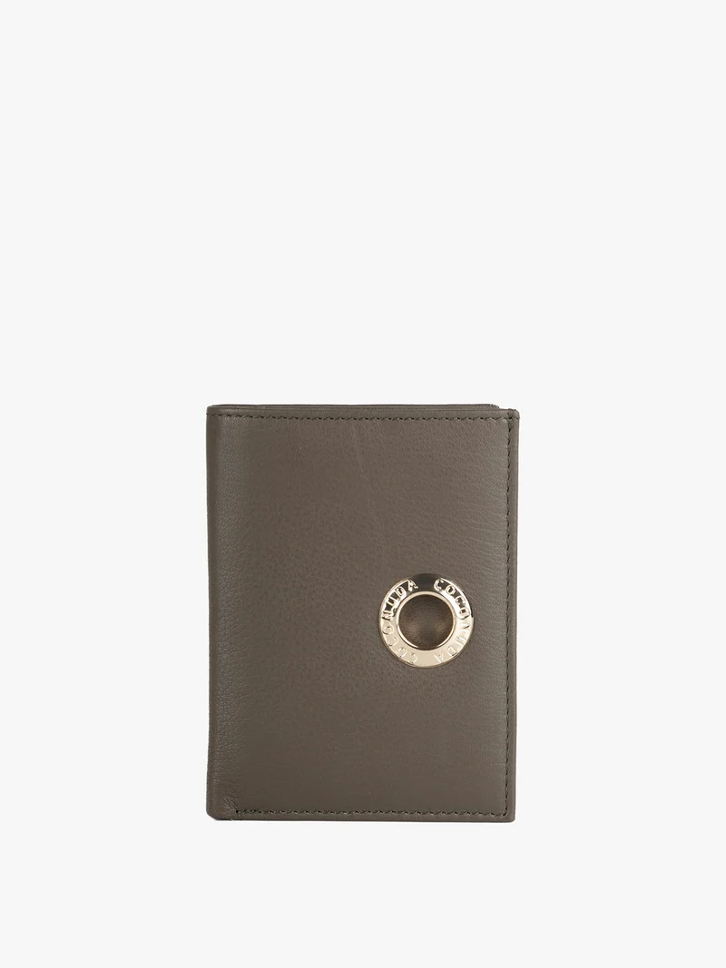 Mini portafoglio in pelle da donna con bustina estraibile - oliva