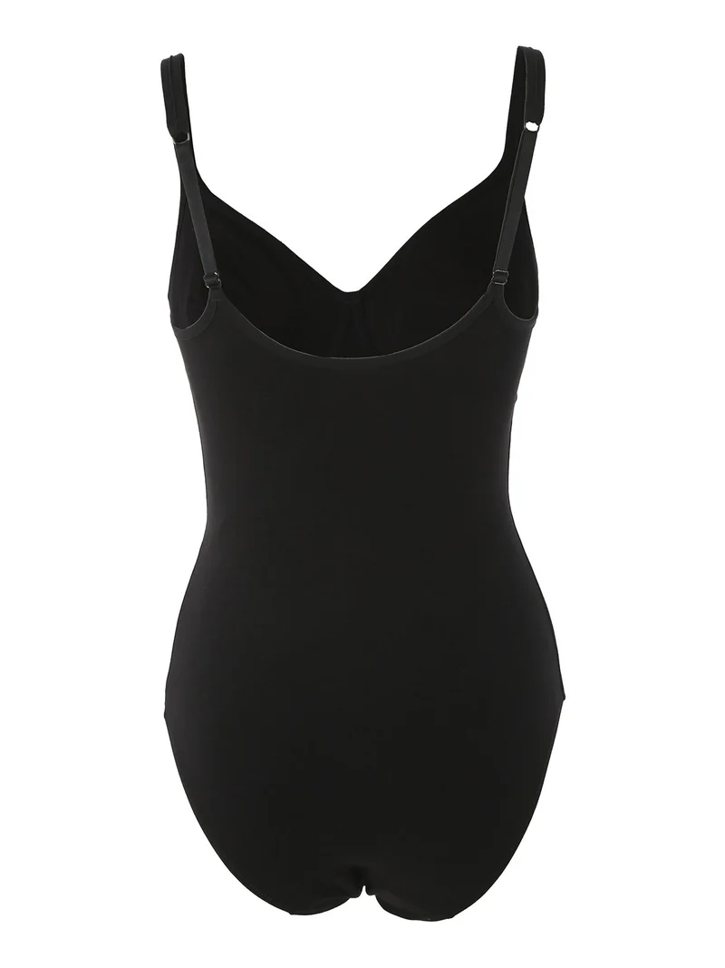 PEONIA Body donna in cotone con coppe preformate COPPA B - nero