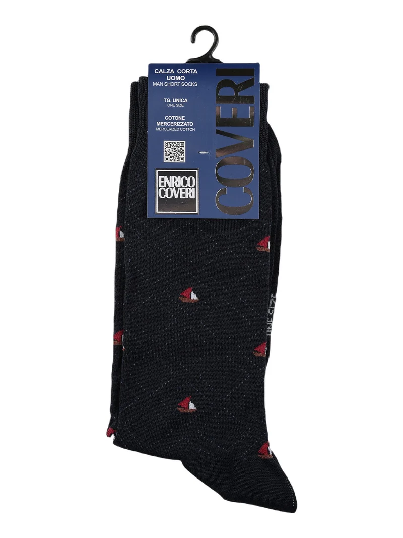 Calze corte da uomo con stampe - blu scuro