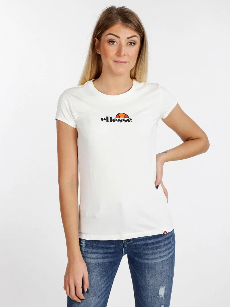 T-shirt donna a maniche corte con stampa - bianco