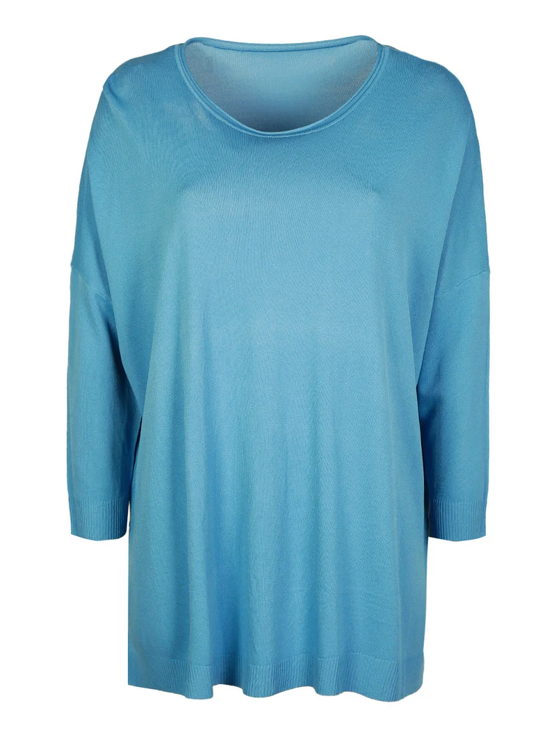 Maglia leggera donna oversize - azzurro