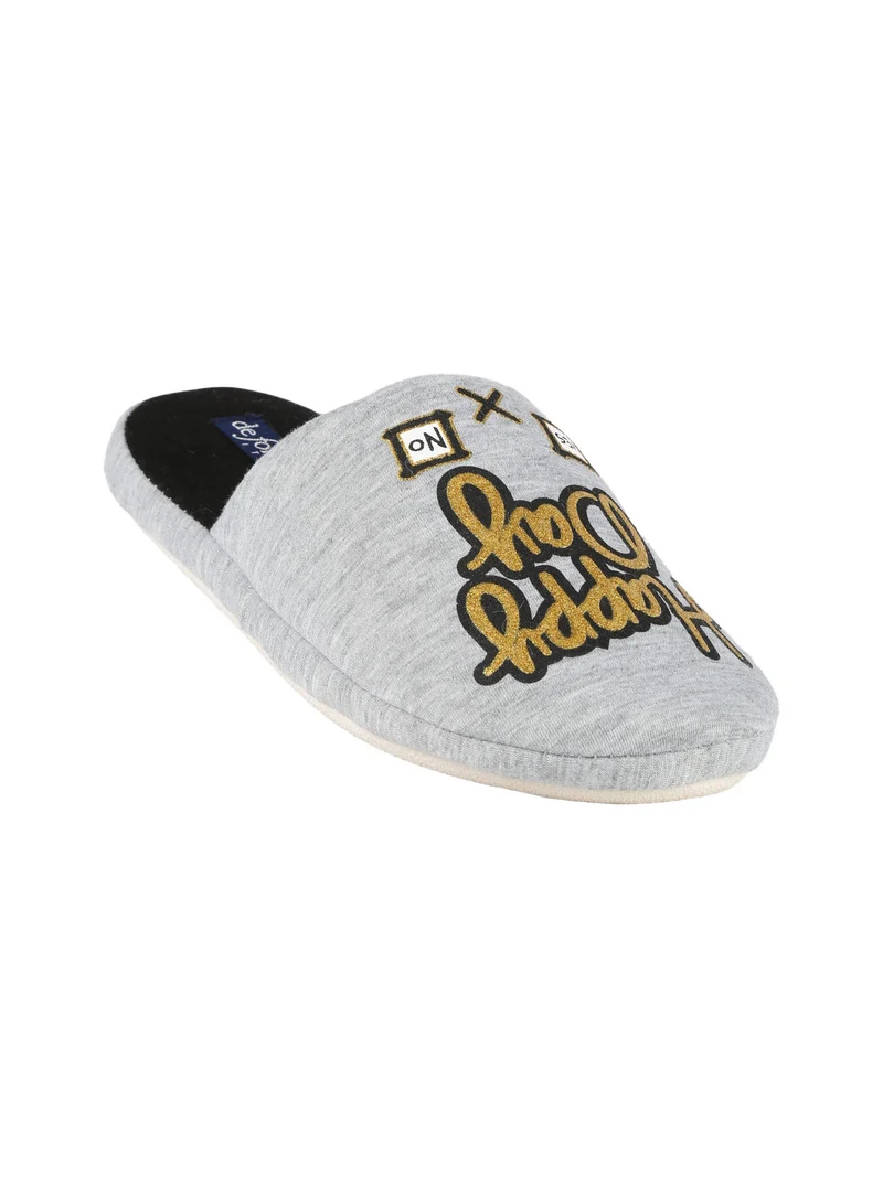 Pantofole donna in tessuto - grigio