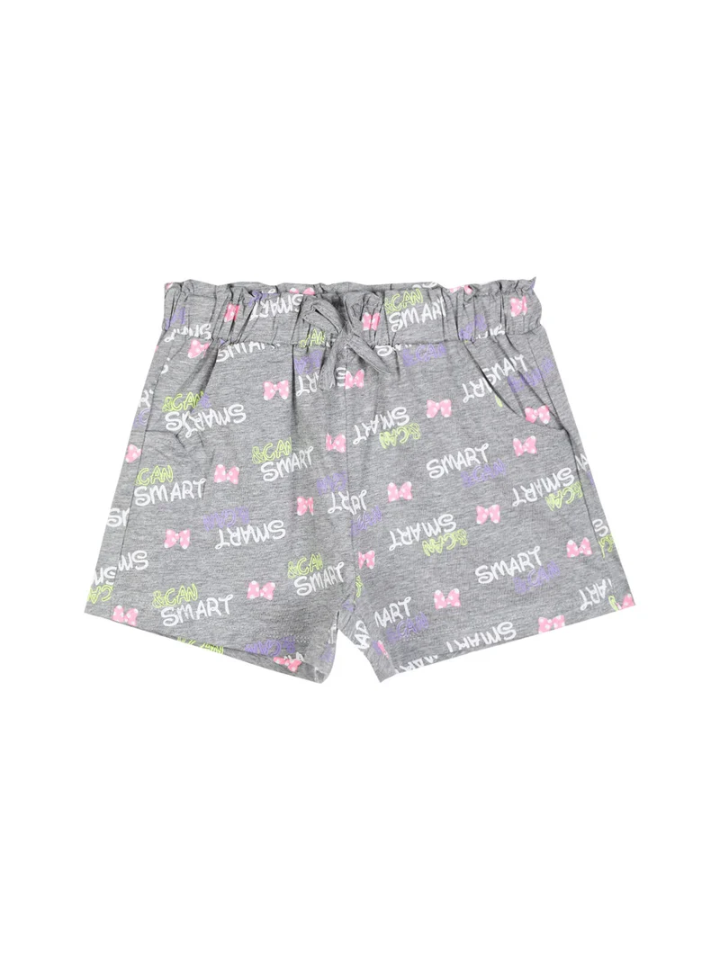 Shorts da bambina in cotone con scritte - grigio