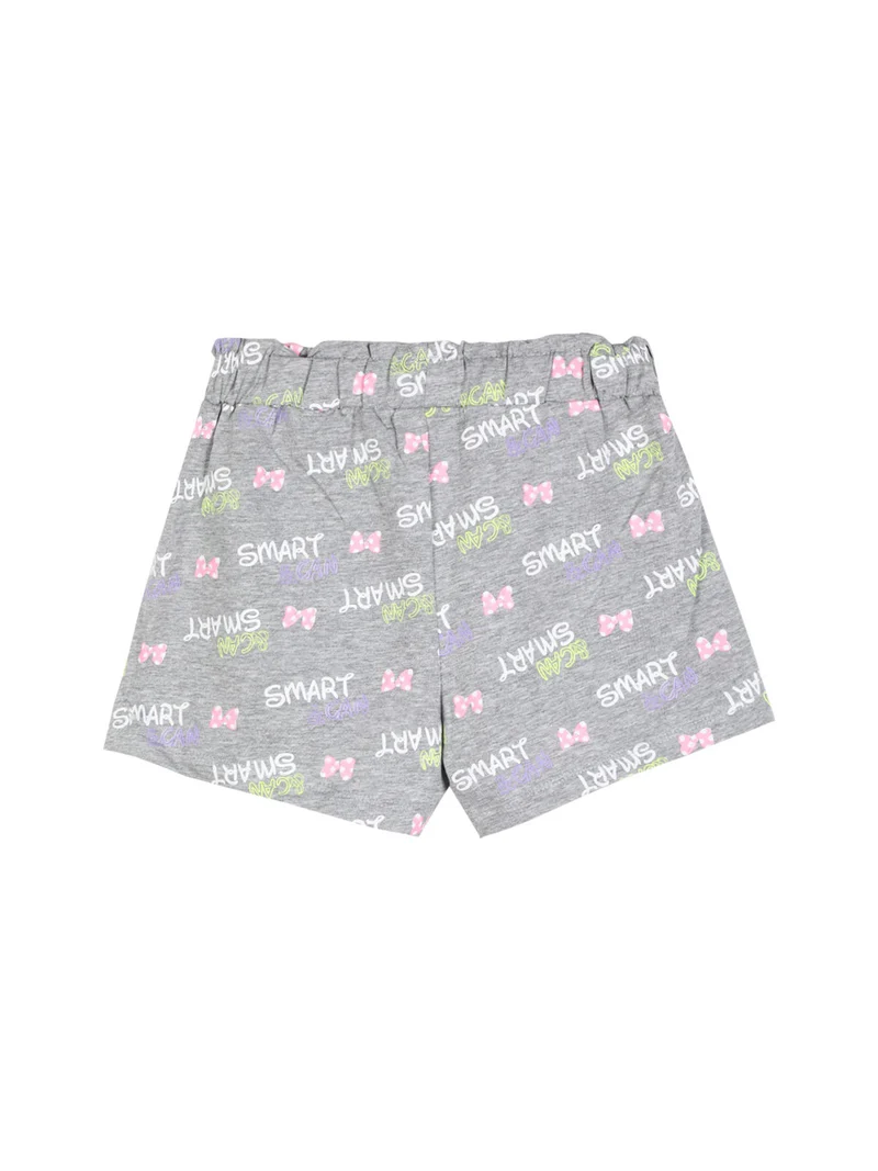 Shorts da bambina in cotone con scritte - grigio