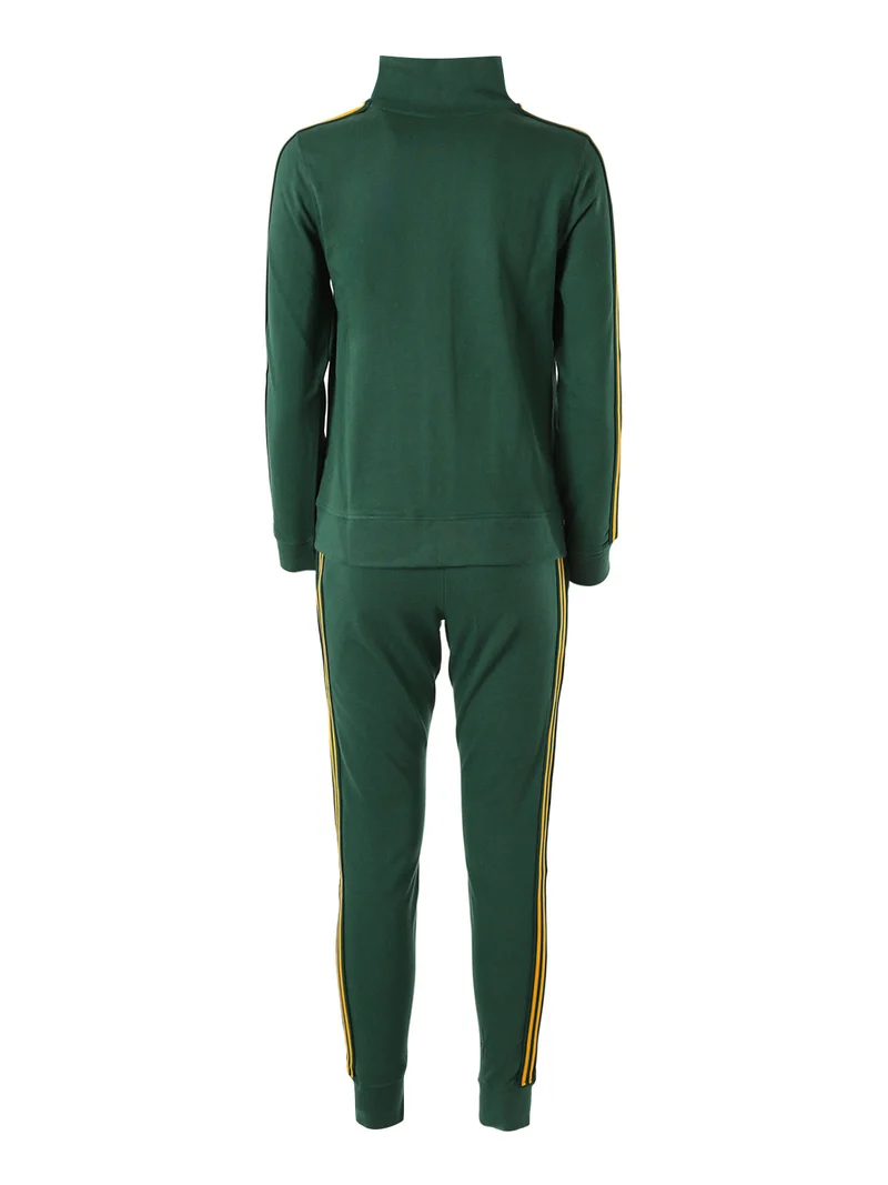 Completo tuta da donna in misto cotone full zip - verde